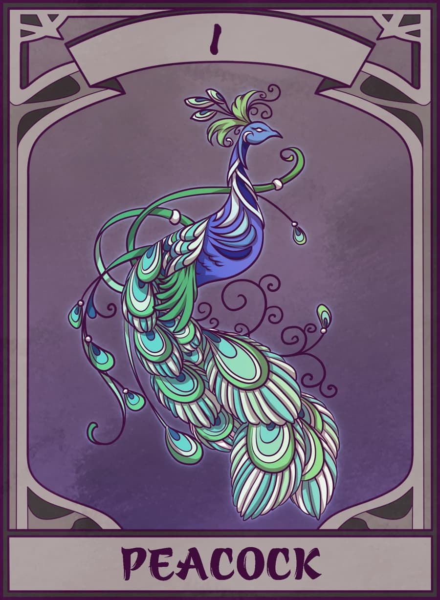Peacock, Mahjong Mirror card