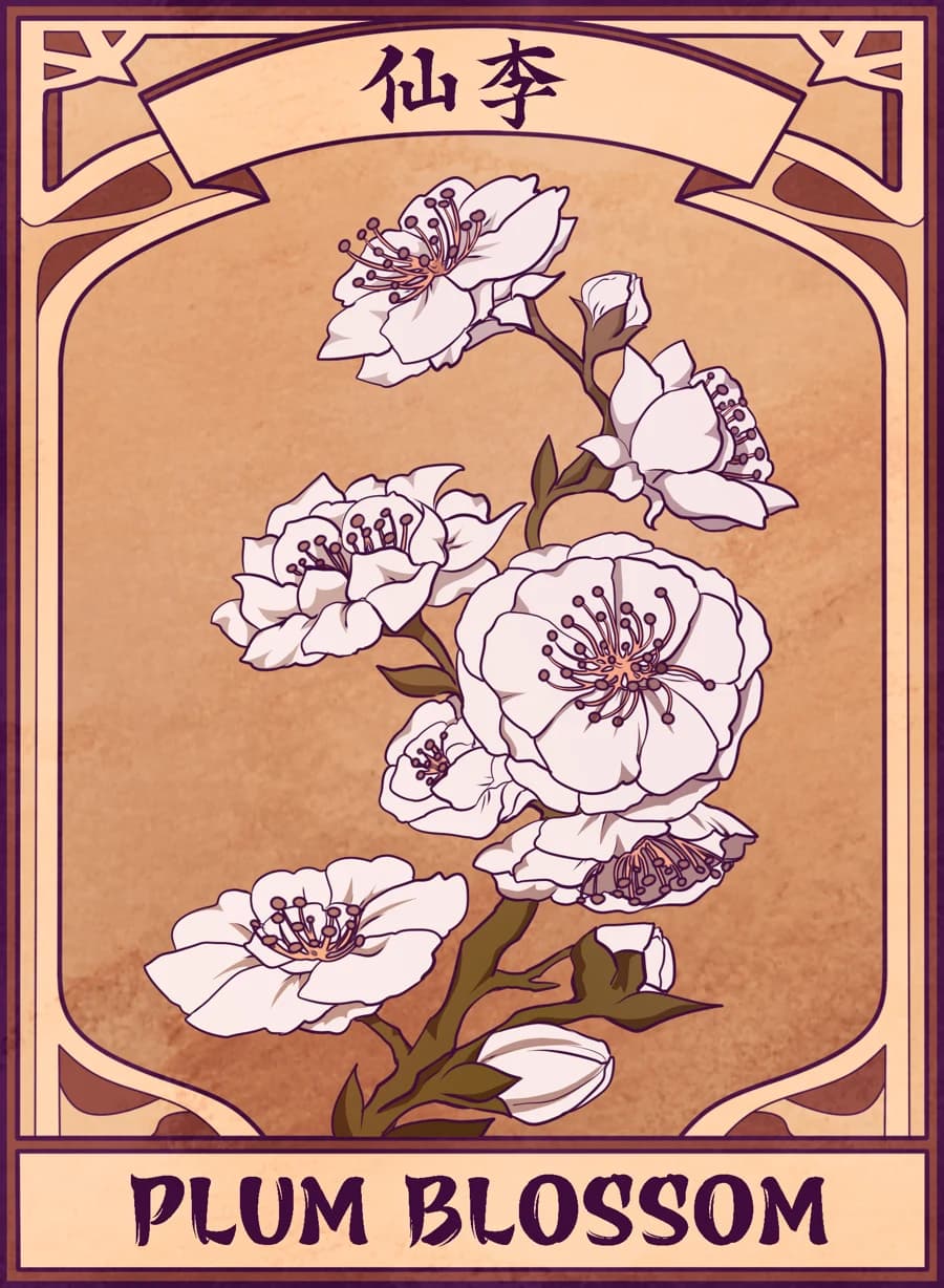 Plum Blossom, Mahjong Mirror card