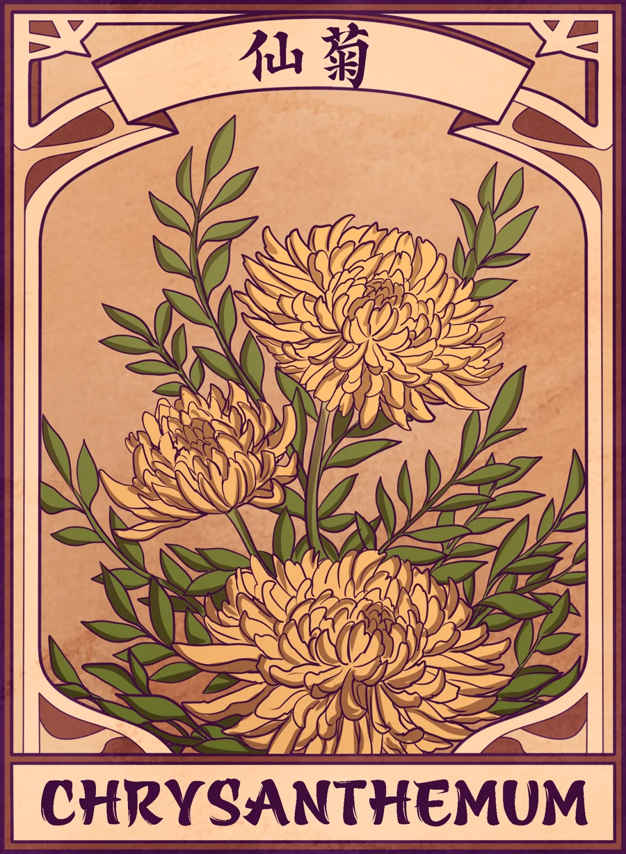 Chrysanthemum — Mahjong Mirror card