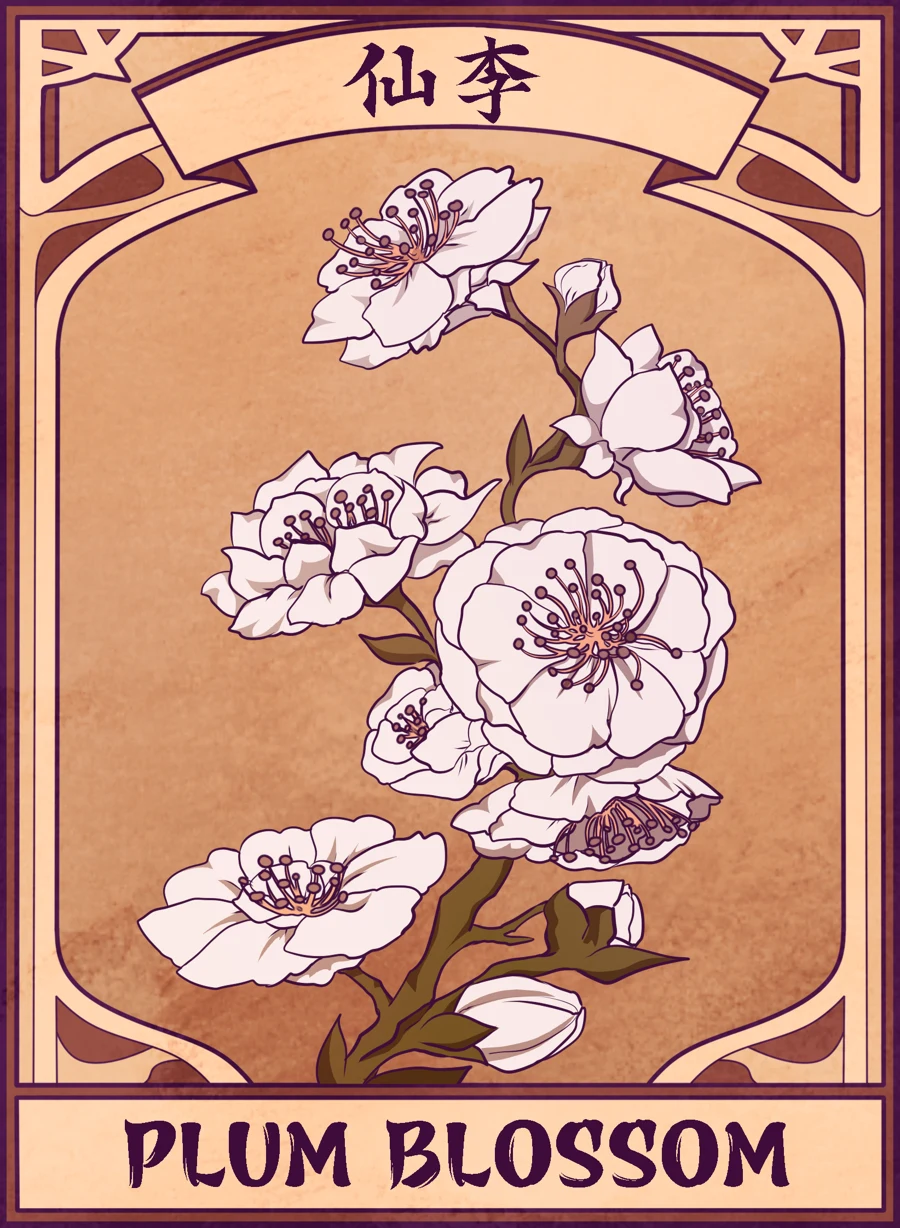 Plum Blossom — Mahjong Mirror card