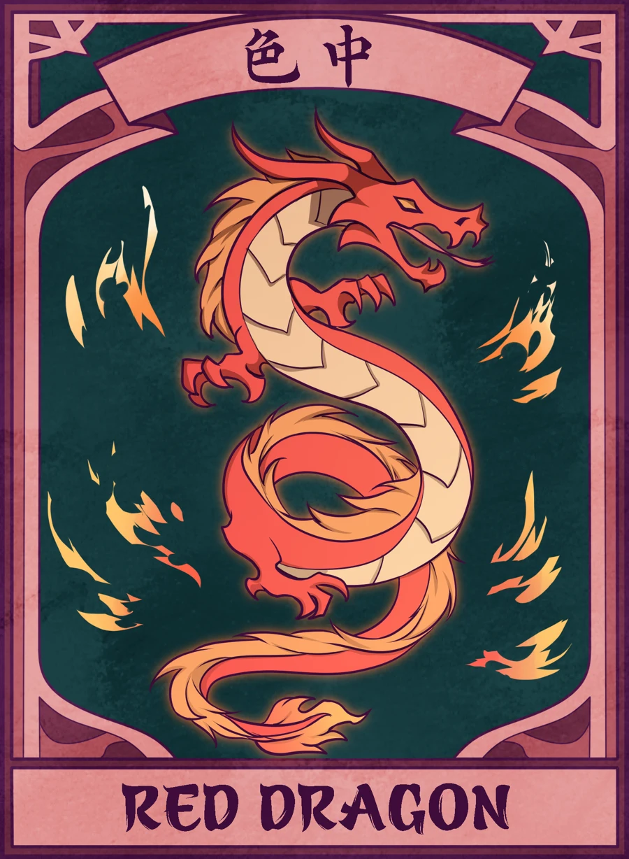 Red Dragon — Mahjong Mirror card